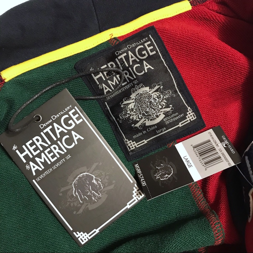 Heritage by America NWT Varsity Cardigan Jacket L - Picture 10 of 12